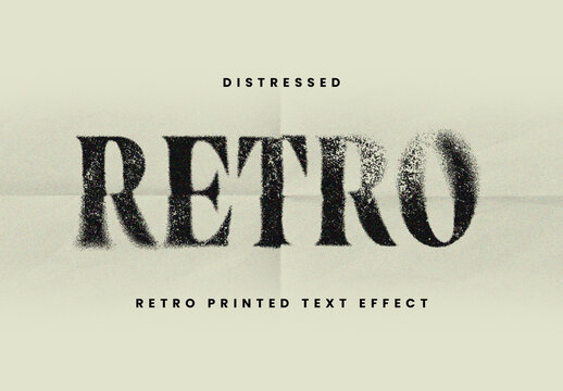 Distressed Retro Printed Text Effect