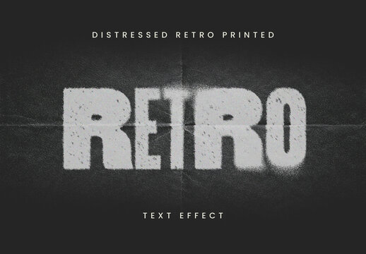 Distressed Retro Printed Text Effect