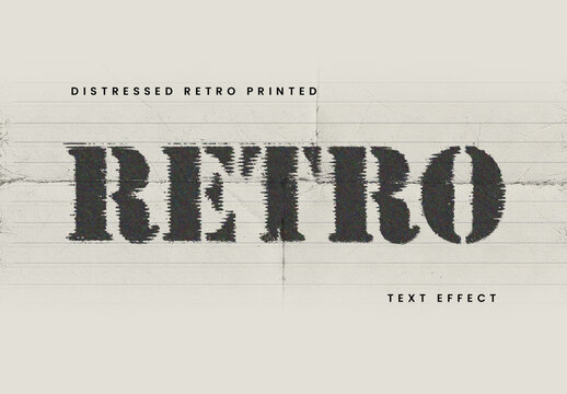 Distressed Retro Printed Text Effect