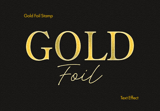 Gold Foil Stamp Text Effect