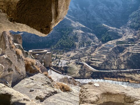 Vardzia is a cave town and monastery complex dating back to the 12th&ndash;13th centuries in southern Georgia's Samtskhe-Javakheti region.