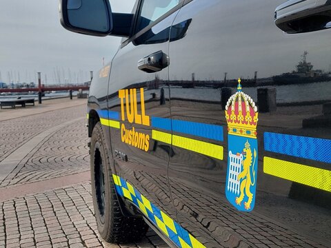 Swedish Customs (Tull) Vehicle Parked on Street in Helsingborg Sweden