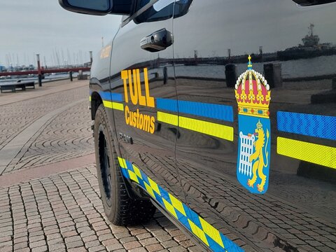 Swedish Customs (Tull) Vehicle Parked on Street in Helsingborg Sweden