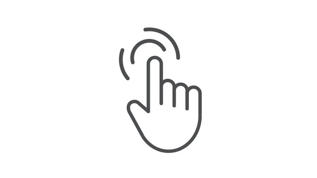 Clicking finger icon, hand pointer on white background vector.