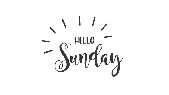 Hello Sunday hand drawn lettering. 