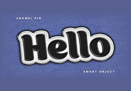 Enamel Pin Text Effect