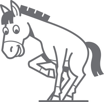 A cartoon horse with a man anally penetrating it from behind in a crude drawing style