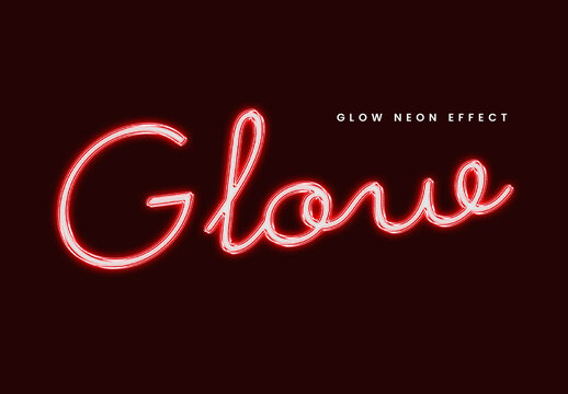 Glow Neon Script Text Effect