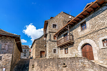 Fototapeta premium Beautiful village Hecho in the pyrenees mountains Huesca Spain Europe