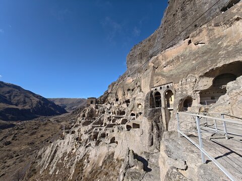 Vardzia is a cave town and monastery complex dating back to the 12th&ndash;13th centuries in southern Georgia's Samtskhe-Javakheti region.