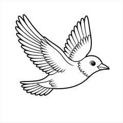 Fototapeta premium Cartoon bird with wings spread wide, symbolizing freedom, flight, and nature