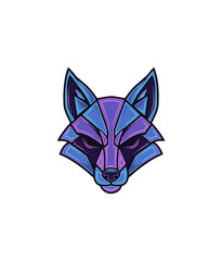 Fototapeta premium Geometric fox head design vector illustration on black