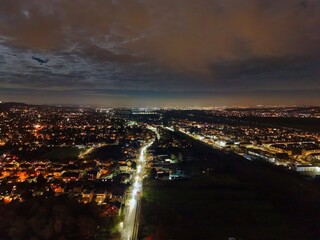 Fototapeta premium Radebeul, nächtlicher Blick auf die Stadt Dresden