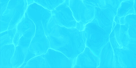 Obraz premium Blue water surface with bright sunlight reflections and ripples in swimming pool or tropical ocean