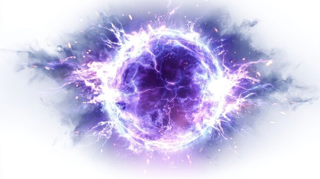 Abstract image of a spherical energy sphere, with a bright core emitting radiant energy