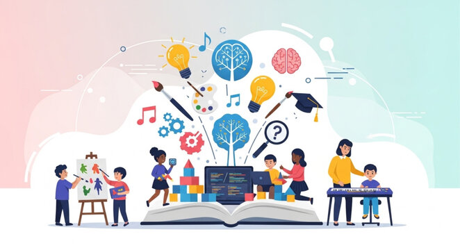 Childrens Education and Learning - An Open Book to Knowledge and Creativity.