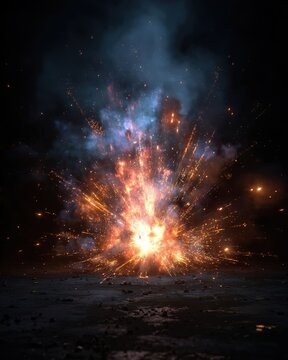 A dynamic explosion bursting forth with vibrant energy