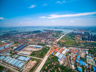 Huangjiahu City Aerial Panorama: Urban Network Under Development © LeVan