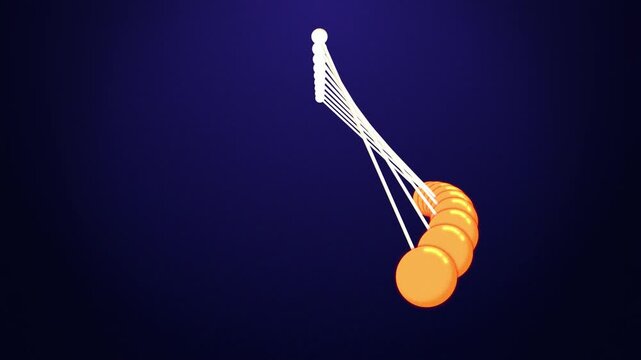 Newton Pendulum Balls Swinging in 3D Animation