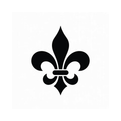 Elegant fleur de lis symbol in black isolated on a clean white background © Ariful IBS