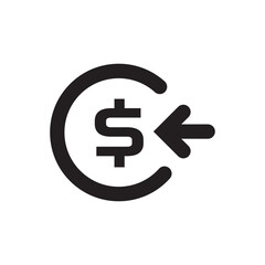 Fototapeta premium Money transfer left icon, finance line symbol, UI vector