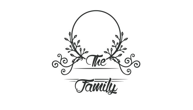 The family logo with a floral design and elegant script font