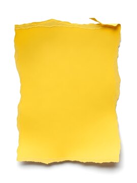 Torn Yellow Paper on White Background