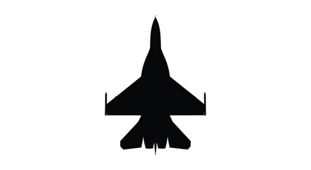 A striking black silhouette of a fighter jet in flight © sahidabegum