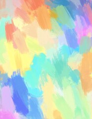 Obraz premium Vibrant abstract paint background with fluid brushstrokes, layered colors, and soft blending creating a dynamic, artistic texture