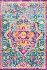 Fototapeta premium Folk style traditional printed Carpet with trending colors and texture in high resolution 