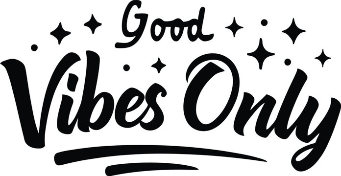 Positive affirmation hand drawn typography with stars and sparkles for a good mood and happy feelings vector