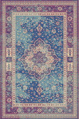 Naklejka premium Folk style traditional printed Carpet with trending colors and texture in high resolution 