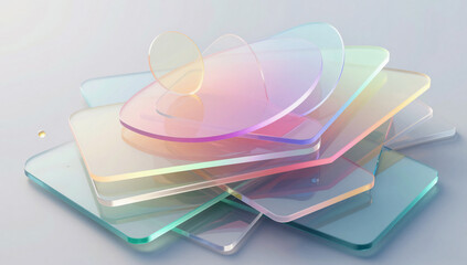 Fototapeta premium Translucent Pastel Layered Glass Flow