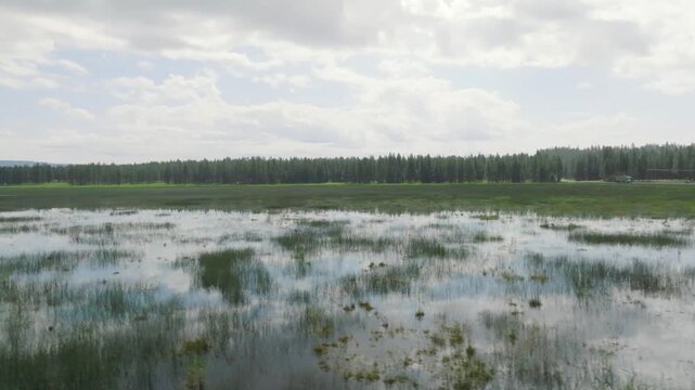 Flooded Plain near Klamath Lake in Southern Oregon - Drone