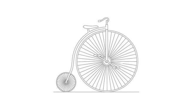 Vintage penny farthing bicycle with large front wheel