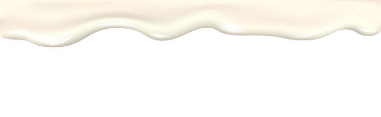Yogurt wave realistic 3d texture, dripping cream.