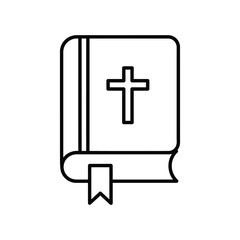 Fototapeta premium Bible Cross Book Commercial Icon