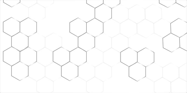 Seamless geometric honeycomb pattern featuring a 3D hexagonal grid structure and metallic texture for a modern technology business backdrop vector.