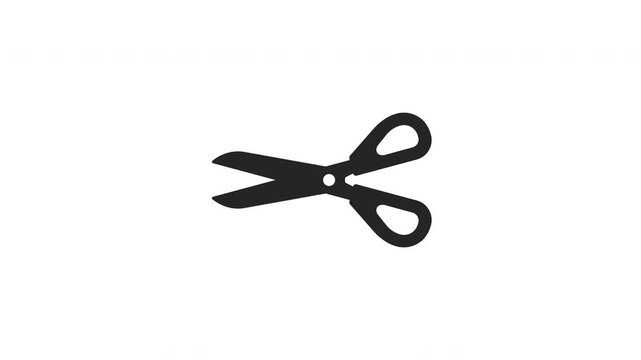 Scissor cut editing tool icon animation video