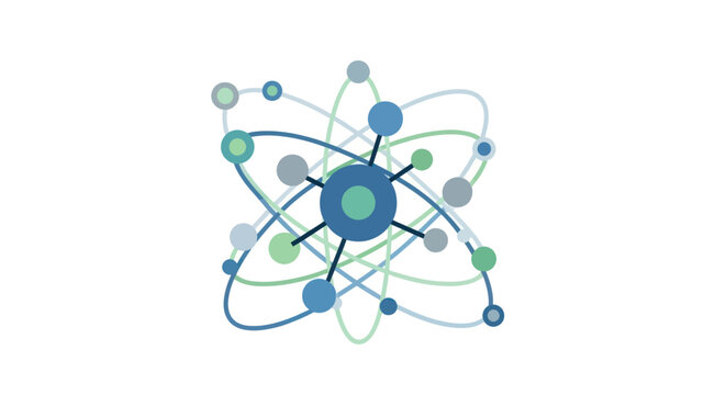Atom Structure Model with Electrons Orbiting.