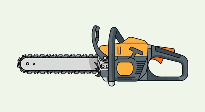 Yellow and black gas chainsaw tool.