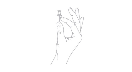 Obraz premium Hand holding small perfume bottle tightly.