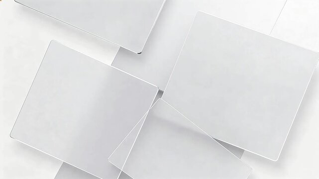 Minimalist white geometric panels overlapping on light background &mdash; modern abstract composition for design, tech, or corporate branding backgrounds