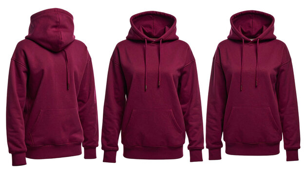 Eleganter bordeauxfarbener Fleece-Hoodie f&uuml;r Damen