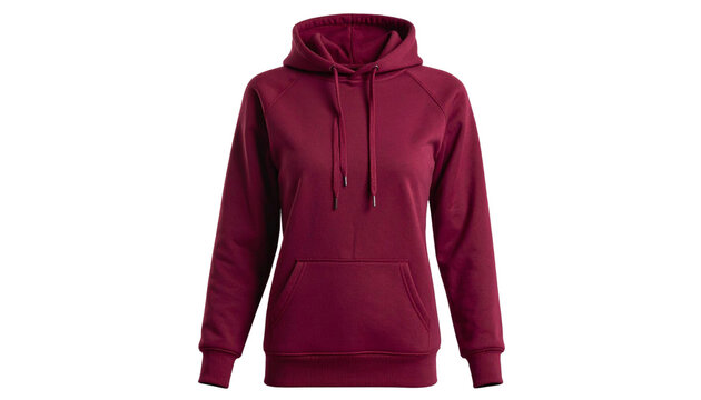 Eleganter bordeauxfarbener Fleece-Hoodie f&uuml;r Damen