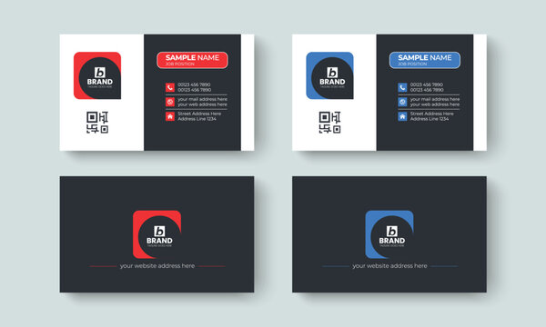 Elegant corporate business card or visiting card design template. Simple and minimal identity card, contact, branding, stationery design layout template.