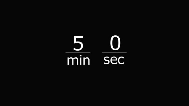 Counting 50 minutes timer animation background. Digital timer clock icon 4k video.