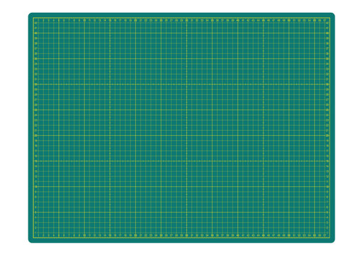 Cutting mat green and yellow in centimeters - Vector background