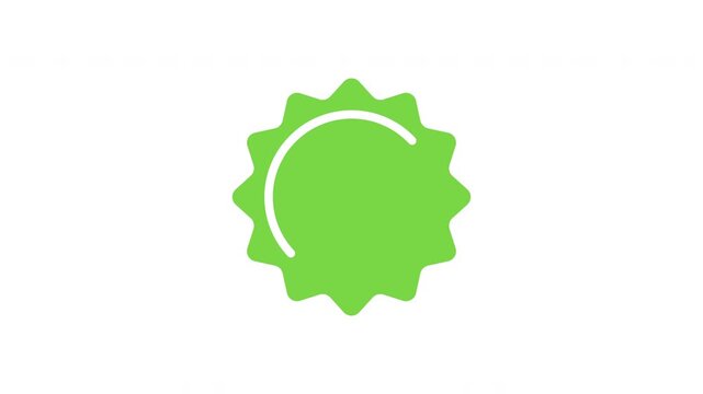 Green checked verified approval tick badge animation motion graphic video
