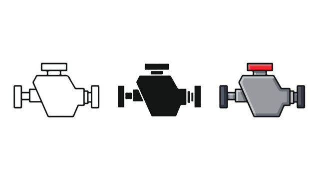Car Engine Icons Set - SVG and PNG icons - Vector Icons and Stickers - PNG, SVG, EPS - Glyph and solid icon set